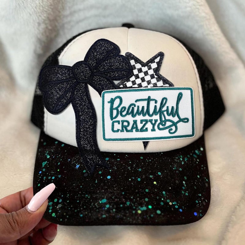 CY Iron On Patches Glitter 5Pcs Sweatshirt Side Bow Embroidered Patch Cute Sequin Applique Sew On Fabric Patches Shiny DIY Decorative Accessories Lovely for Girls Women Clothes Backpacks Jackets,Black - Image 3